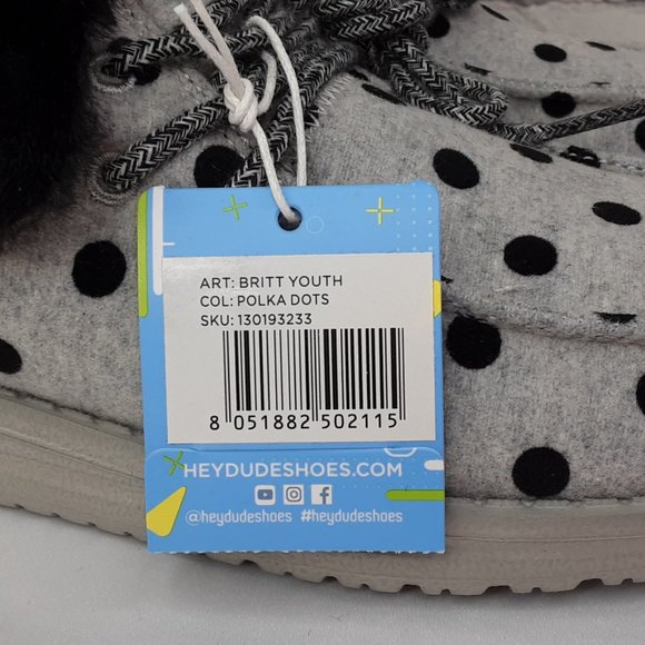 HEY DUDE 'BRITT' FUR LINING SNAP & FOLD CUFF TWO LOOKS IN ONE SHOE BL. POLKA-DOT - Picture 11 of 16